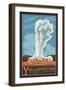 Old Faithful Geyser, Yellowstone National Park, Wyoming-Lantern Press-Framed Art Print