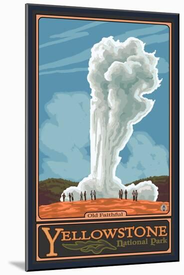 Old Faithful Geyser, Yellowstone National Park, Wyoming-Lantern Press-Mounted Art Print