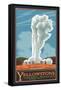 Old Faithful Geyser, Yellowstone National Park, Wyoming-Lantern Press-Framed Stretched Canvas