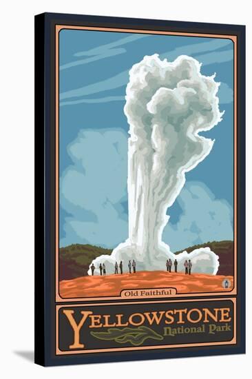 Old Faithful Geyser, Yellowstone National Park, Wyoming-Lantern Press-Stretched Canvas