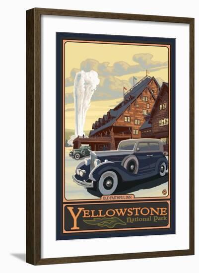 Old Faithful Inn, Yellowstone National Park, Wyoming-Lantern Press-Framed Art Print