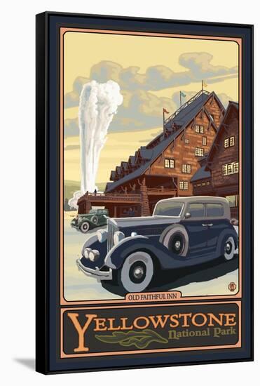 Old Faithful Inn, Yellowstone National Park, Wyoming-Lantern Press-Framed Stretched Canvas