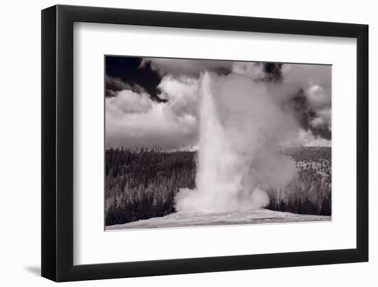 Old Faithful Yellowstone BW-Steve Gadomski-Framed Photographic Print