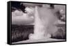 Old Faithful Yellowstone BW-Steve Gadomski-Framed Stretched Canvas
