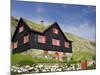 Old Farm House with Sod Roof, Kirkjubor Village, Faroe Islands, Denmark-Cindy Miller Hopkins-Mounted Photographic Print