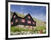 Old Farm House with Sod Roof, Kirkjubor Village, Faroe Islands, Denmark-Cindy Miller Hopkins-Framed Photographic Print