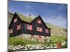 Old Farm House with Sod Roof, Kirkjubor Village, Faroe Islands, Denmark-Cindy Miller Hopkins-Mounted Photographic Print