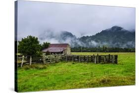 Old Farm in a Moody Atmosphere, West Coast around Haast, South Island, New Zealand, Pacific-Michael Runkel-Stretched Canvas