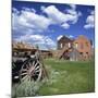 Old Farm Wagon and Derelict Wooden and Brick Houses at Bodie Ghost Town, California, USA-Tony Gervis-Mounted Photographic Print