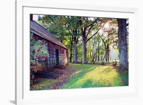 Old Farmhouse In Warm Autumn Sunlight-George Oze-Framed Photographic Print