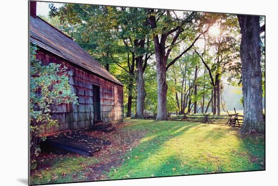 Old Farmhouse In Warm Autumn Sunlight-George Oze-Mounted Photographic Print