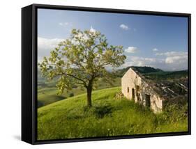 Old Farmhouse, Pergusa, Enna, Sicily, Italy-Walter Bibikow-Framed Stretched Canvas