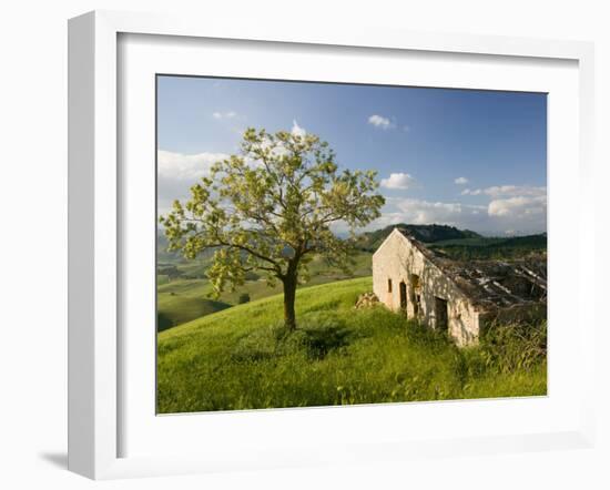 Old Farmhouse, Pergusa, Enna, Sicily, Italy-Walter Bibikow-Framed Photographic Print