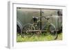 Old fashion bicycle leaning on old truck, Old Car City USA, White, Georgia-Adam Jones-Framed Photographic Print