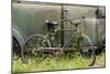 Old fashion bicycle leaning on old truck, Old Car City USA, White, Georgia-Adam Jones-Mounted Photographic Print