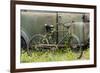 Old fashion bicycle leaning on old truck, Old Car City USA, White, Georgia-Adam Jones-Framed Photographic Print