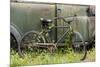 Old fashion bicycle leaning on old truck, Old Car City USA, White, Georgia-Adam Jones-Mounted Photographic Print