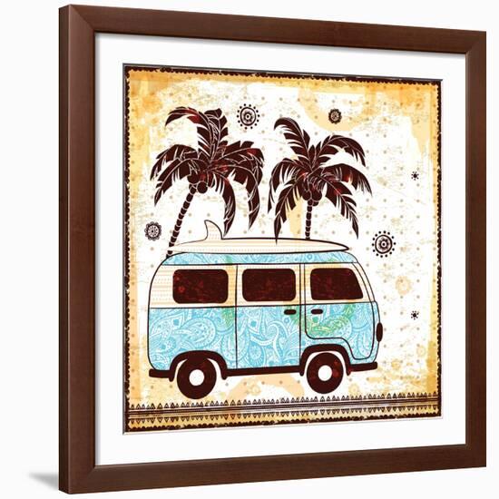 Old Fashion Car Illustration-transiastock-Framed Art Print