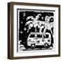 Old Fashion Car Illustration-transiastock-Framed Art Print