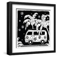 Old Fashion Car Illustration-transiastock-Framed Art Print