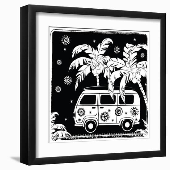 Old Fashion Car Illustration-transiastock-Framed Art Print