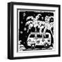 Old Fashion Car Illustration-transiastock-Framed Art Print