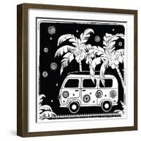 Old Fashion Car Illustration-transiastock-Framed Art Print