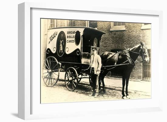 Old Fashioned Bakery Wagon-null-Framed Art Print