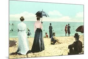 Old Fashioned Beach Scene-null-Mounted Premium Giclee Print