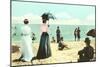 Old Fashioned Beach Scene-null-Mounted Art Print
