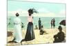 Old Fashioned Beach Scene-null-Mounted Art Print