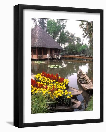 Old-Fashioned Boats with Traditional Flowers, Mekong Delta, Vietnam-Bill Bachmann-Framed Photographic Print