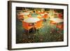 Old-Fashioned Coffee Terrace with Tables and Chairs,Paris France-ilolab-Framed Photographic Print