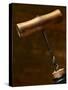 Old-Fashioned Corkscrew Uncorking Bottle-Steve Lupton-Stretched Canvas