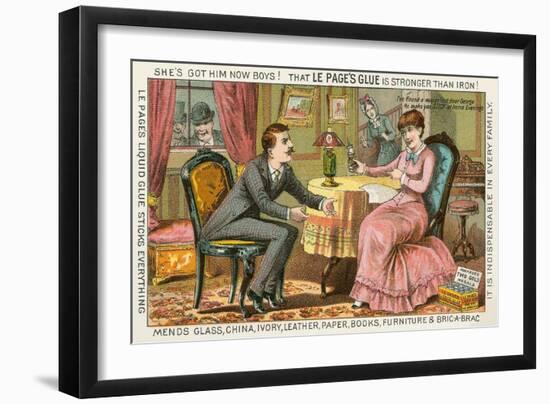 Old Fashioned Glue Ad-null-Framed Art Print