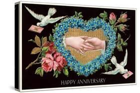 Old Fashioned Happy Anniversary-null-Stretched Canvas