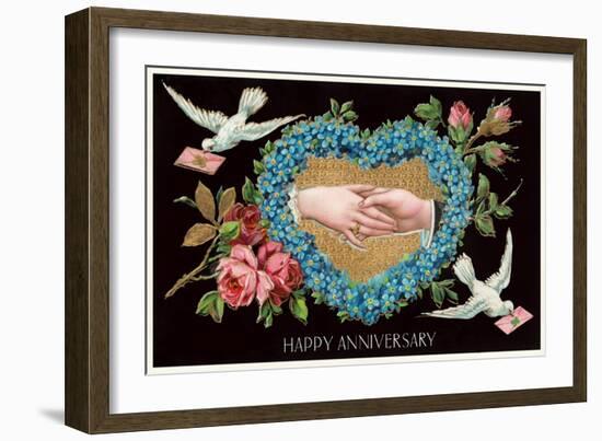 Old Fashioned Happy Anniversary-null-Framed Art Print