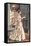 Old Fashioned Lady Reading-null-Framed Stretched Canvas
