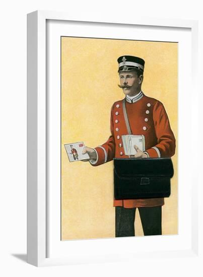 Old Fashioned Mailman-null-Framed Art Print