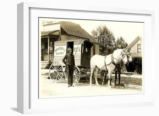 Old Fashioned Milk Wagon-null-Framed Art Print