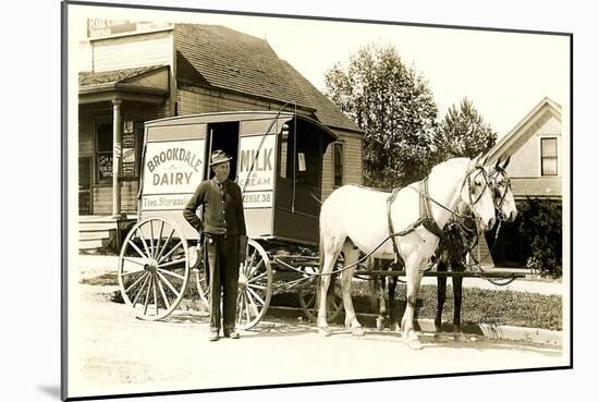 Old Fashioned Milk Wagon-null-Mounted Art Print