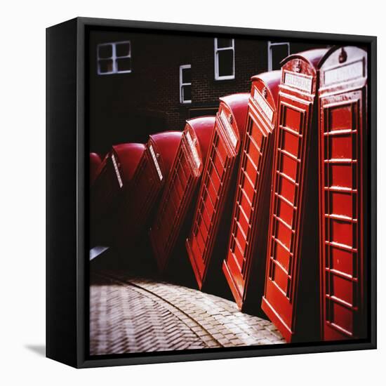 Old Fashioned Red Phone Boxes-Craig Roberts-Framed Stretched Canvas