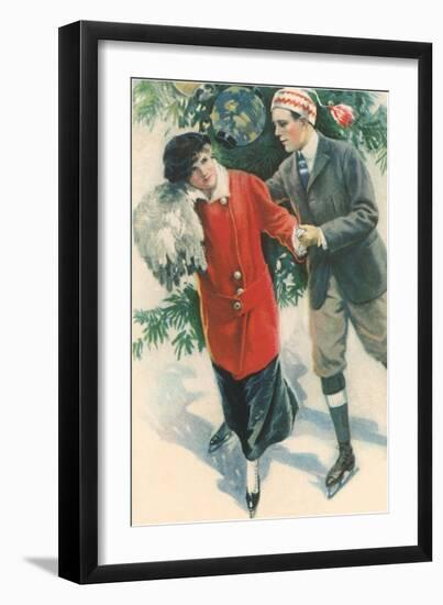 Old-Fashioned Skaters-null-Framed Art Print