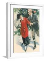 Old-Fashioned Skaters-null-Framed Art Print
