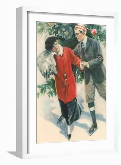 Old-Fashioned Skaters-null-Framed Art Print