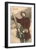 Old Fashioned Skier, Basalt-null-Framed Art Print
