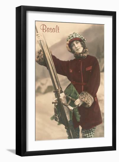 Old Fashioned Skier, Basalt-null-Framed Art Print