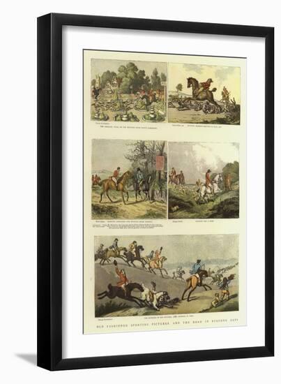 Old Fashioned Sporting Pictures, and the Road in Byegone Days-Thomas Rowlandson-Framed Giclee Print