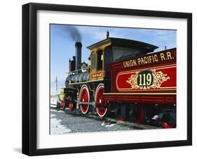 Old Fashioned Steam Train at Golden Spike National Historic Site, Great Basin, Utah-Scott T^ Smith-Framed Photographic Print