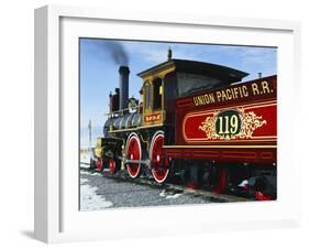 Old Fashioned Steam Train at Golden Spike National Historic Site, Great Basin, Utah-Scott T^ Smith-Framed Photographic Print